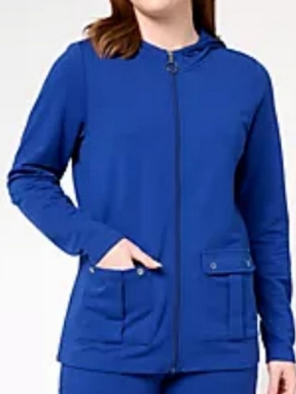 Sports Savvy QVC Hoodie Zip Jacket Pockets Cerulean Blue M